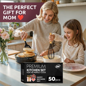 Kaluns heat resistant utensils up to 480°F protect nonstick cookware during cooking.