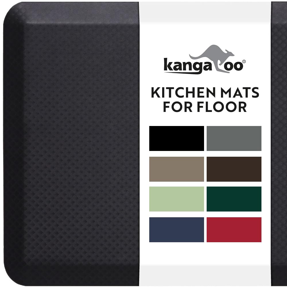 KANGAROO thick ergonomic anti-fatigue mat in kitchen for extended standing comfort