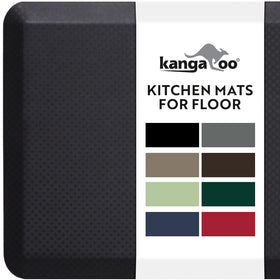 KANGAROO thick ergonomic anti-fatigue mat top surface offering cushioned support for long kitchen tasks.