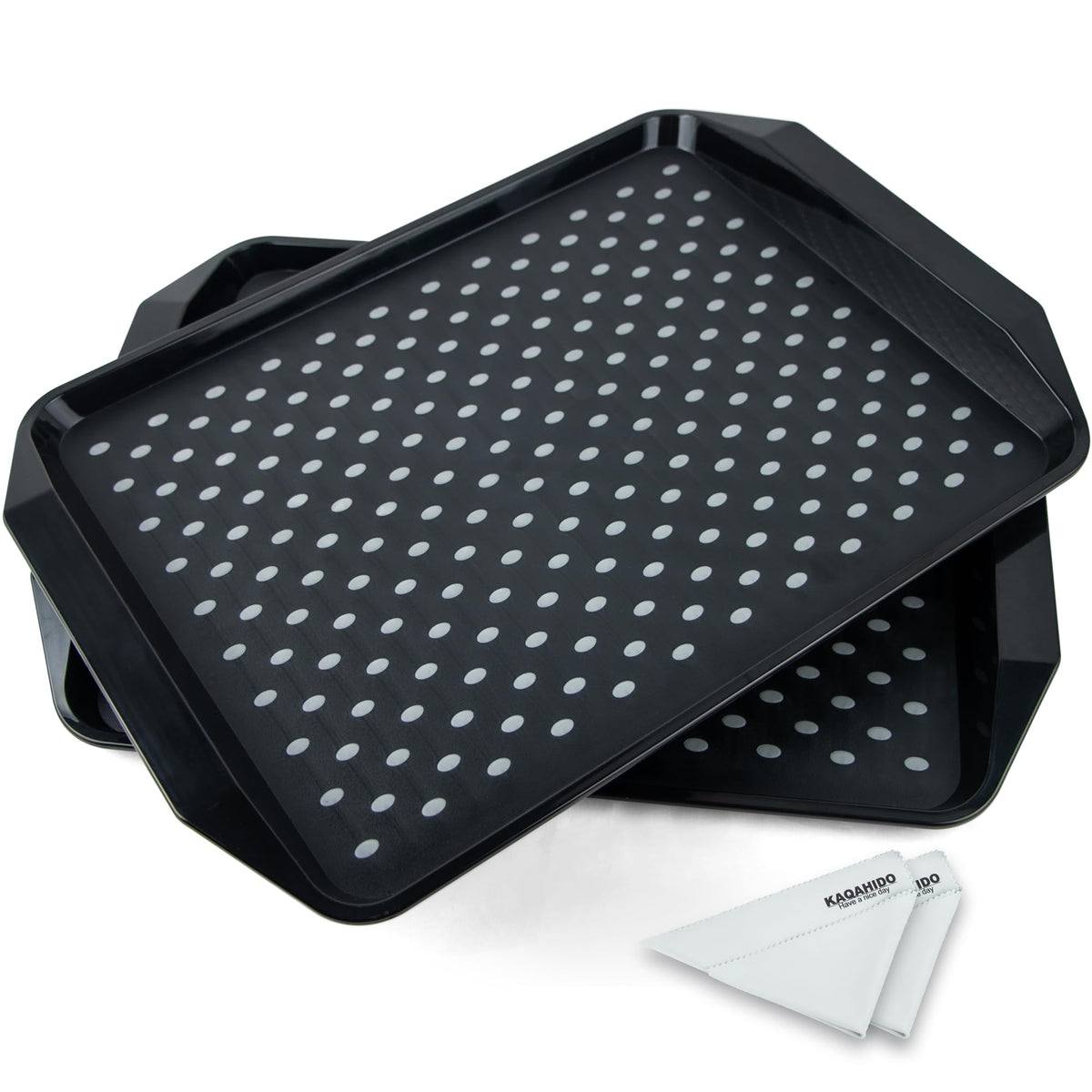 KAQAHIDO large non-slip tray with grippy dots for stable dining.