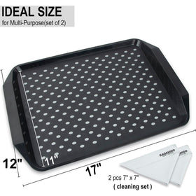 KAQAHIDO rectangular serving tray with balanced bottom stripes for steadiness.