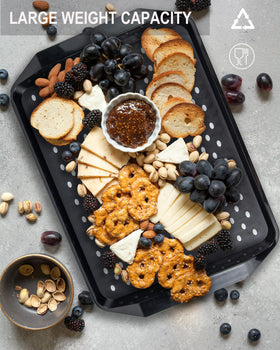 KAQAHIDO stackable trays save kitchen space when stored.
