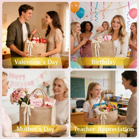 Karinoos burlap tote makes a thoughtful bridesmaid gift for weddings