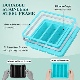 KASHME butter mold features a silicone lid for spill-proof freezing and storage.