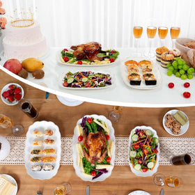 Kassel 14-inch ceramic platter showcases main courses at stylish dinner parties