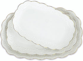 Kassel ceramic serving platter set 14-inch oval for elegant entertaining
