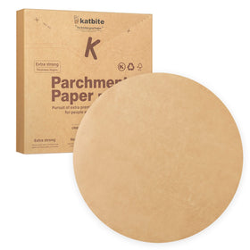 Katbite 8-inch parchment rounds offer heavy-duty durability for easy pan lining.