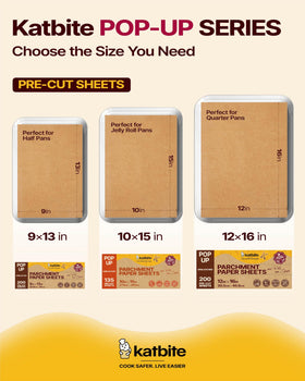 Katbite extra-thick 45gsm parchment supports sturdy baking.
