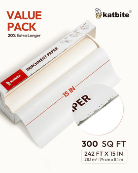 Katbite heavy-duty 45gsm parchment for sturdy baking tasks.