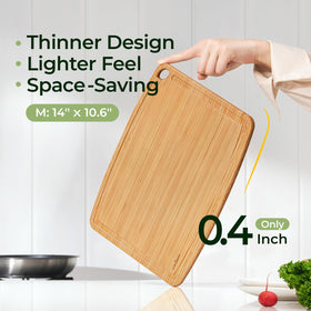 Keechee dual-sided cutting board for hygienic prep and elegant serving.
