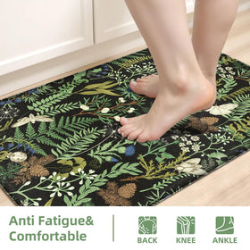 Keensoft anti-fatigue kitchen rug supports feet and joints during tasks.