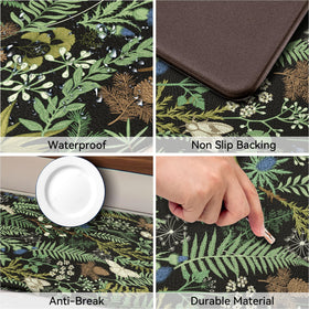Keensoft non-slip back kitchen mat prevents slips on slick floors.