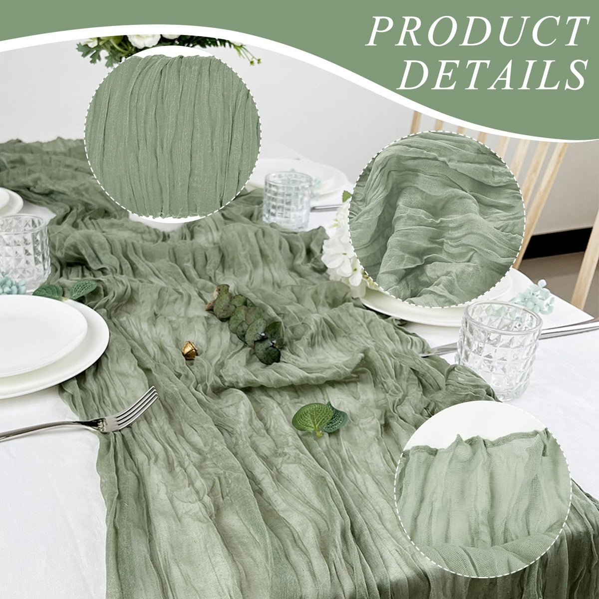 Keepshowing boho wedding table decor setup with airy, romantic ambiance.