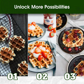KEINVE mini waffle maker's compact design fits small kitchens easily.