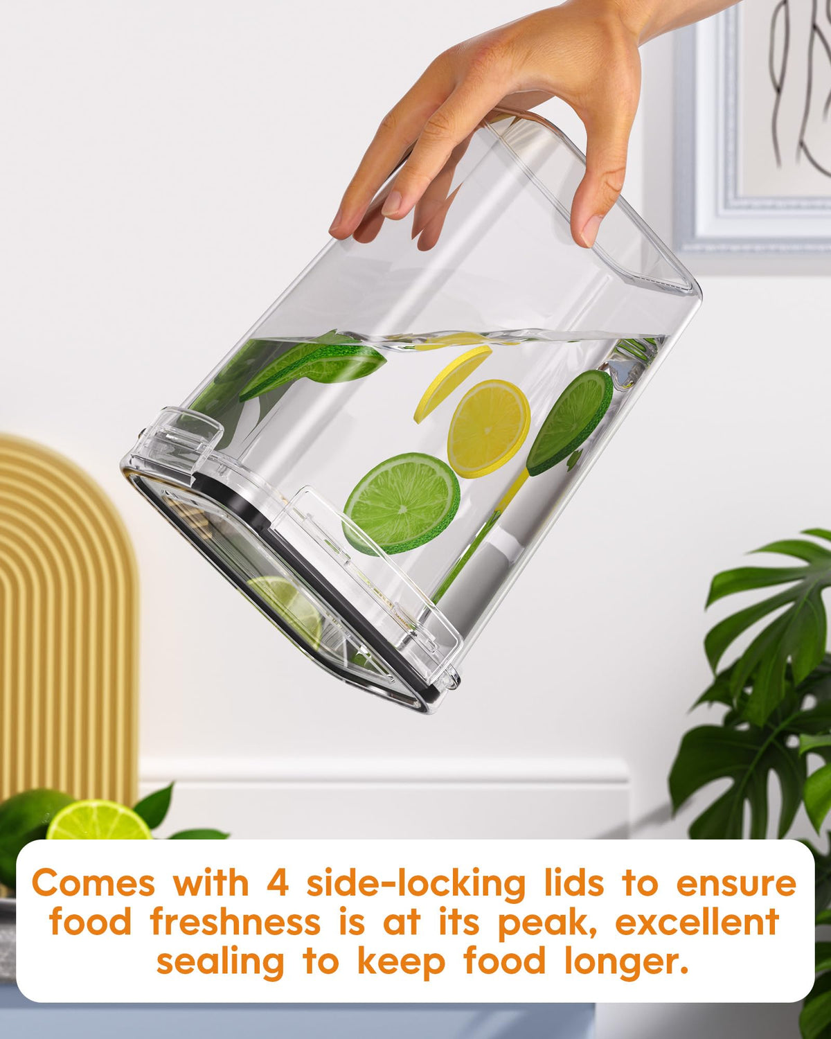 Kemethy medium 1.5qt container ideal for nuts or snacks.