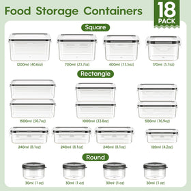 KEMETHY rectangular containers with airtight seals for freshness