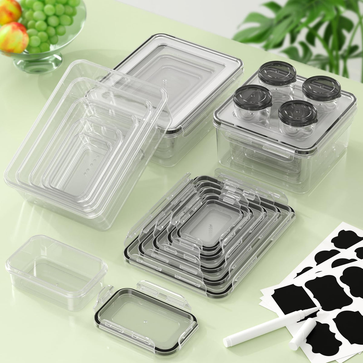KEMETHY stackable containers help pantry organization