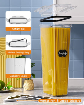 Kemethy tall 2.5qt container for large dry goods like pasta.