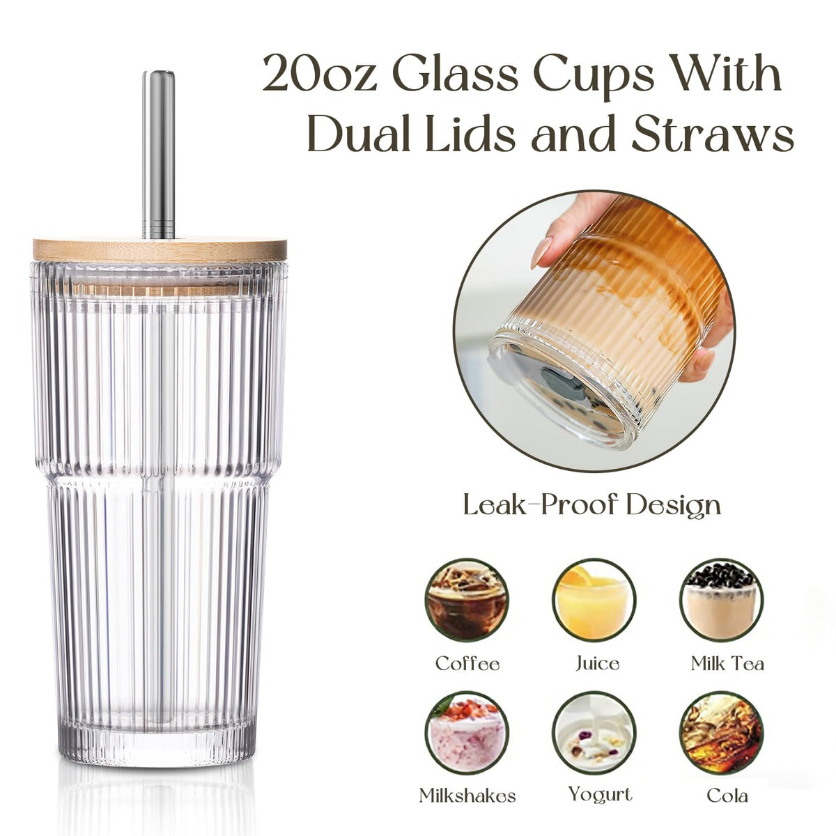 KEMORELA clear thick glass interior preserves flavor and clarity.