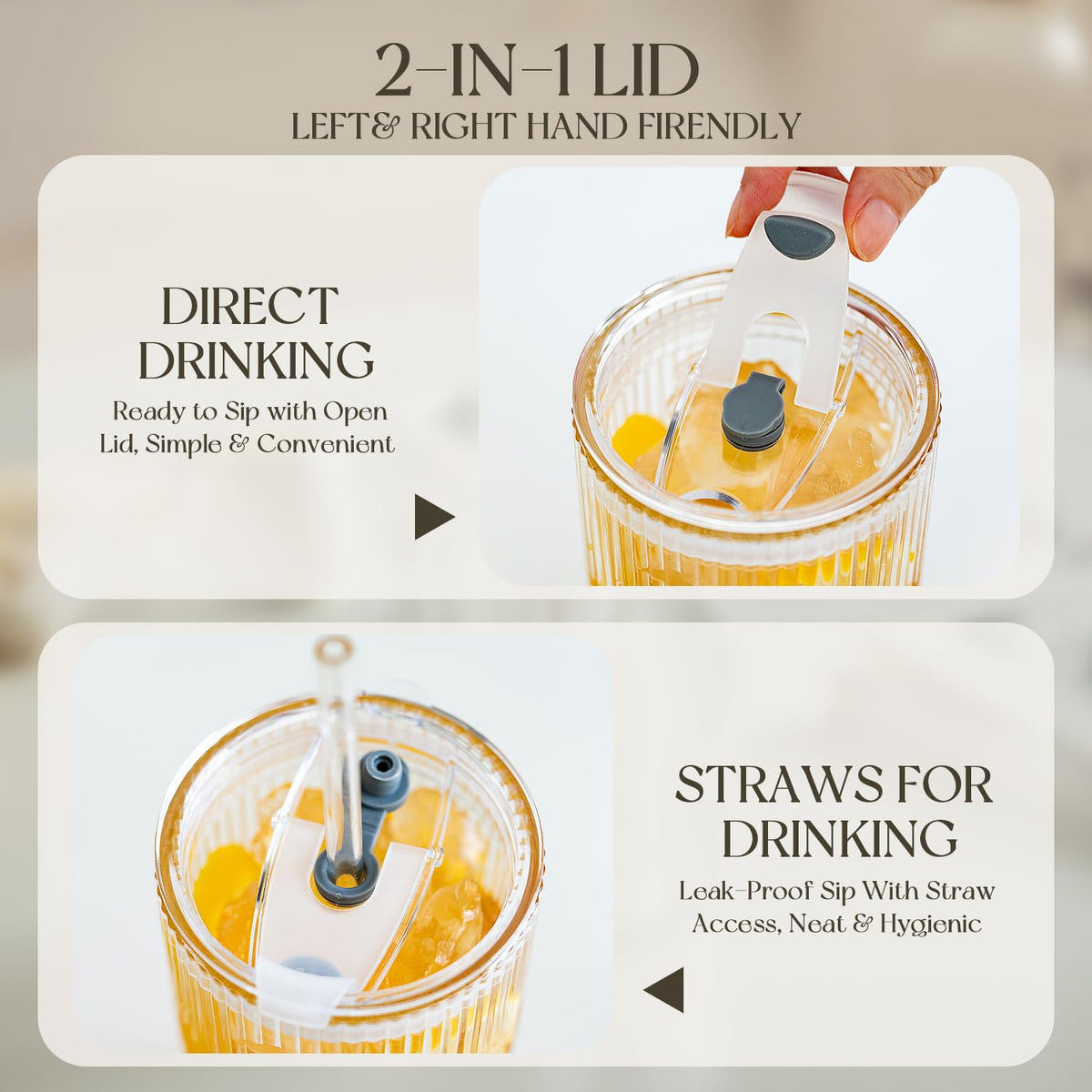 KEMORELA 2-pack tumbler outdoors for picnics, leak-proof lids prevent spills