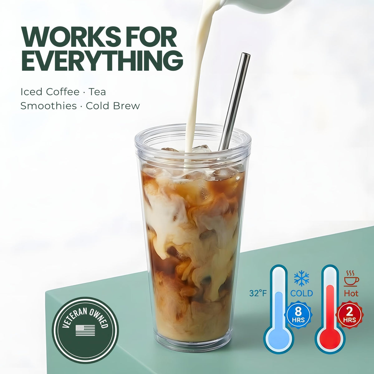 Kensal Home double-wall insulated tumbler keeps drinks cold longer.