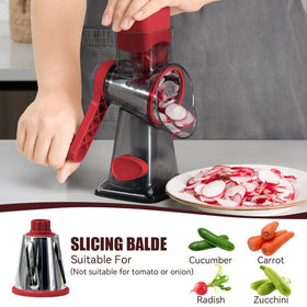 KEOUKE Rotary Cheese Grater Pro 6 in 1 drum system supports even shredding and fast prep.