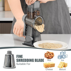 KEOUKE Rotary Cheese Grater suction feet provide stable countertop use.