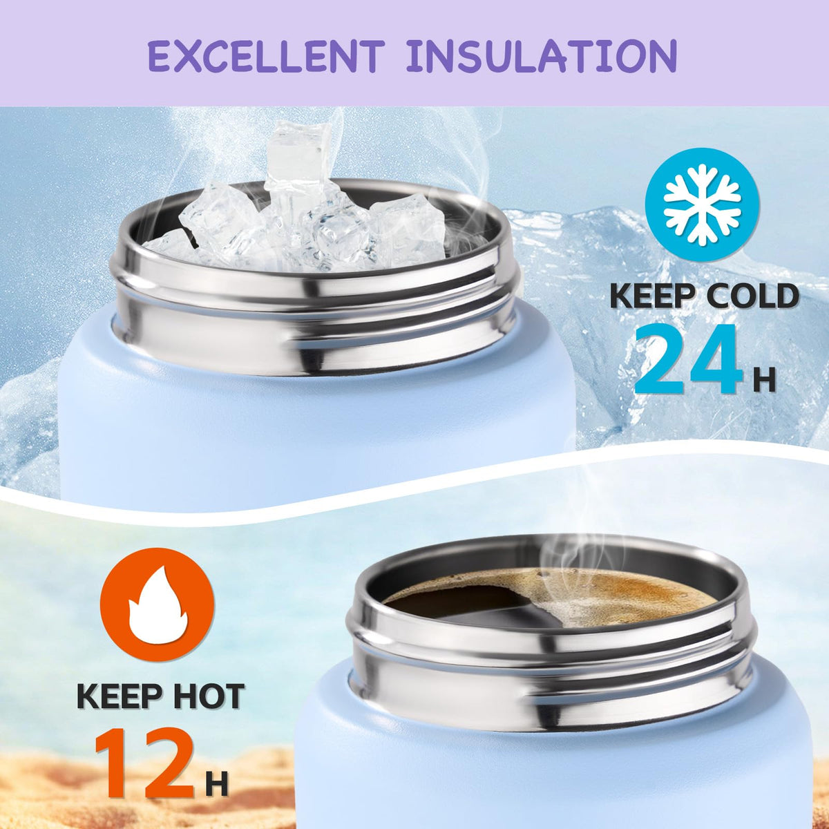 Kerilyn Cerulean 180-degree lid strap makes opening and carrying easy.
