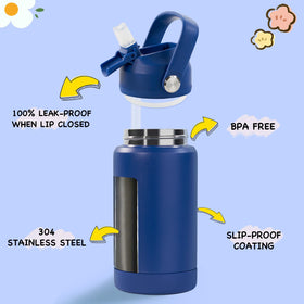 Kerilyn stainless steel insulated bottle keeps drinks cold up to 24 hours.