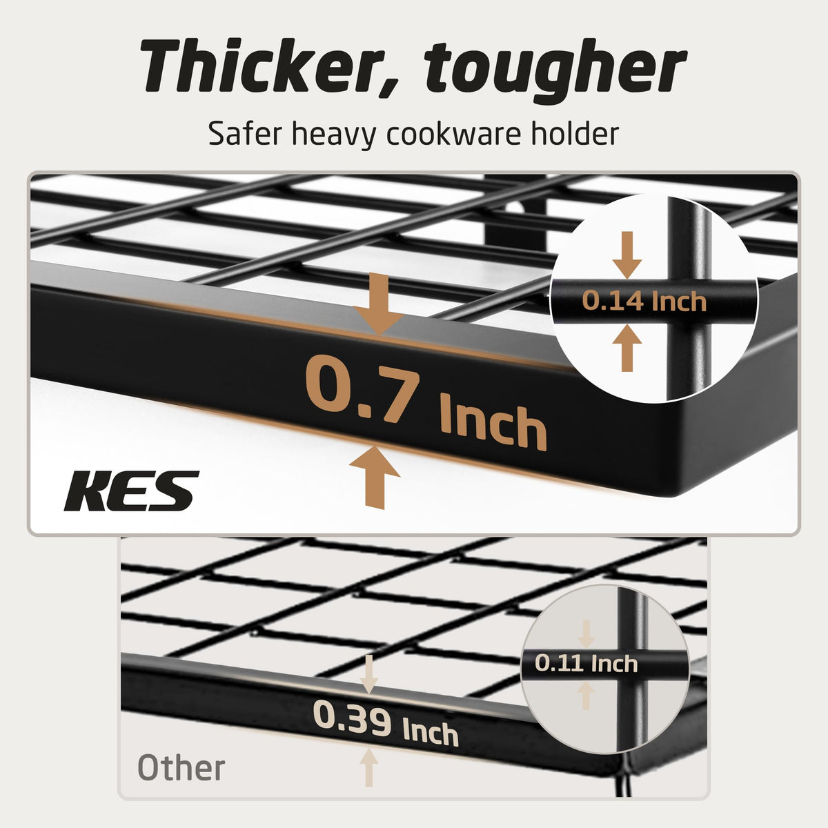 KES heavy-duty screws included secure mounting on walls