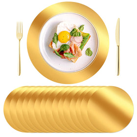 KesaPlan gold round placemats with mirror finish for festive table settings