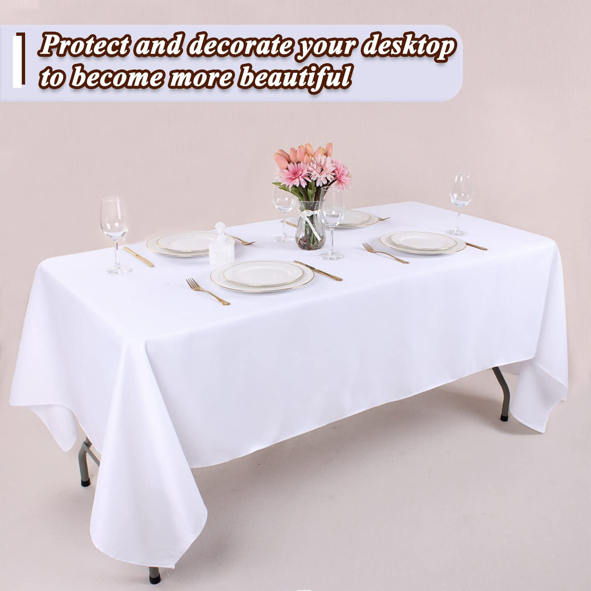 Kesfey tablecloth suited for indoor or outdoor events.