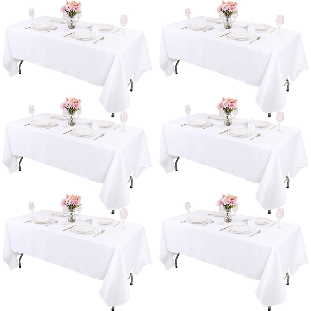Kesfey white 70x120 tablecloth on table for elegant dining.