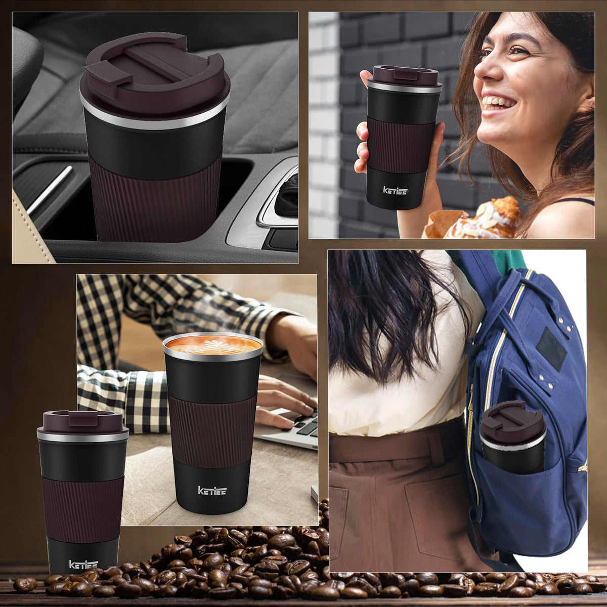 KETIEE Travel Mug is easy to rinse but not dishwasher safe.