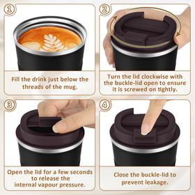 KETIEE Travel Mug rugged, durable design resists dents and drops.