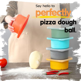 Kevjes 1000ml Plus shows 300g dough capacity for 12–16 inch pizzas.