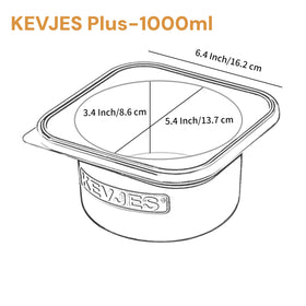 Kevjes 1000ml Plus lid close-up showing airtight seal for moisture control.