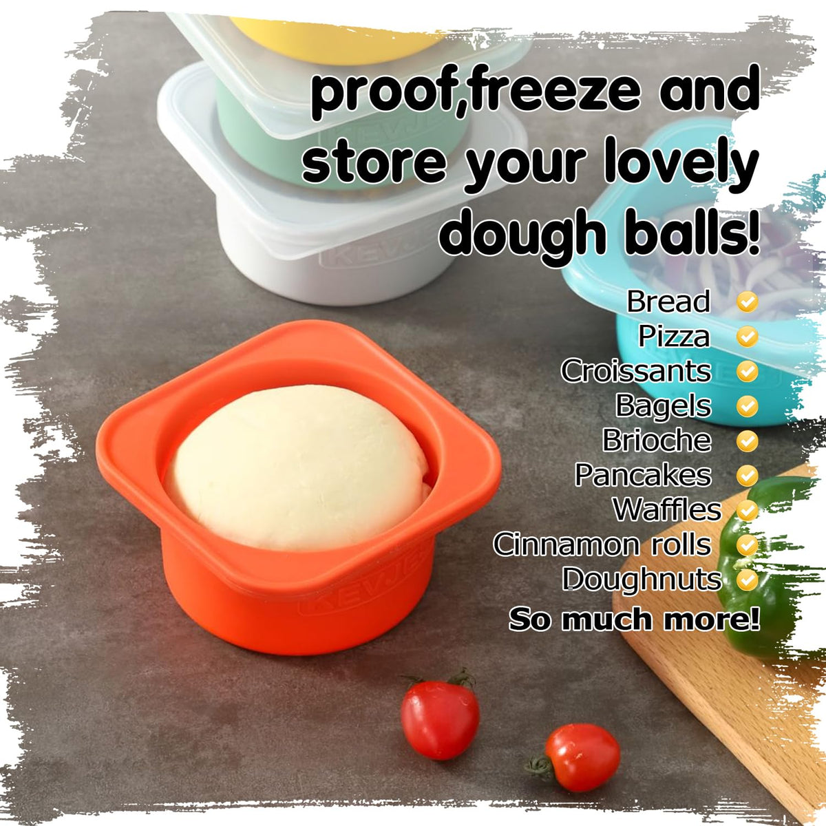 KEVJES PLUS dishwasher-safe silicone box for easy cleanup.