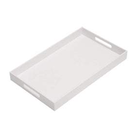KEVLANG glossy white acrylic serving tray with handles for easy serving