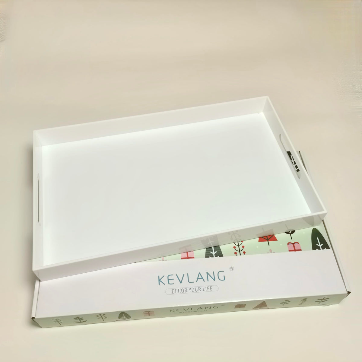 KEVLANG sturdy acrylic tray with thick walls for durability