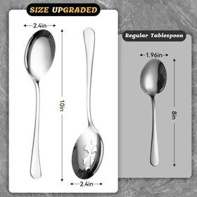 KeyOXY 10-inch large serving spoon close-up for easy self-serve portions.