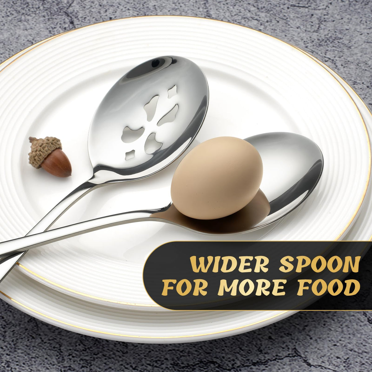 KeyOXY dishwasher-safe serving spoons show easy cleanup after gatherings.