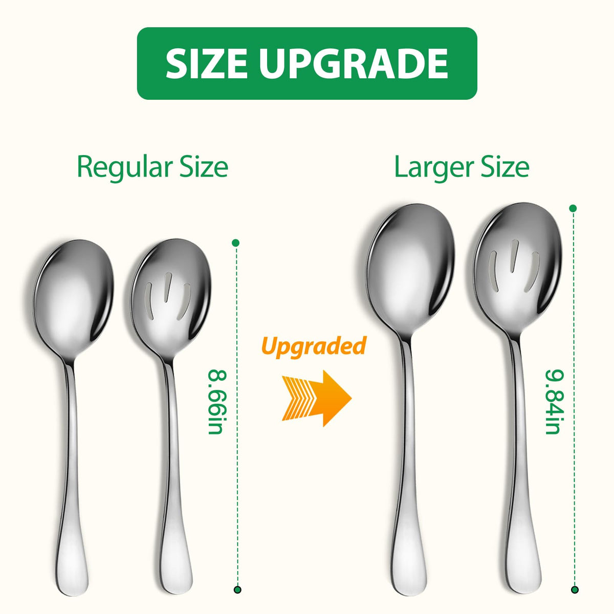 Keyoxy 4pc 10-inch slotted spoons perfect for draining sauces at buffets.