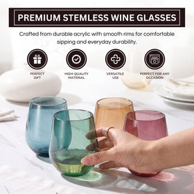 Khen acrylic shatterproof glassware for elegant indoor and patio entertaining