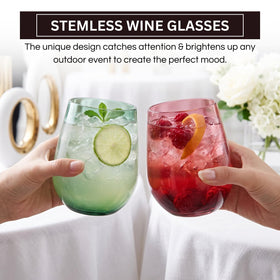 Khen dishwasher-safe 15-ounce wine tumblers simplify cleanup after gatherings