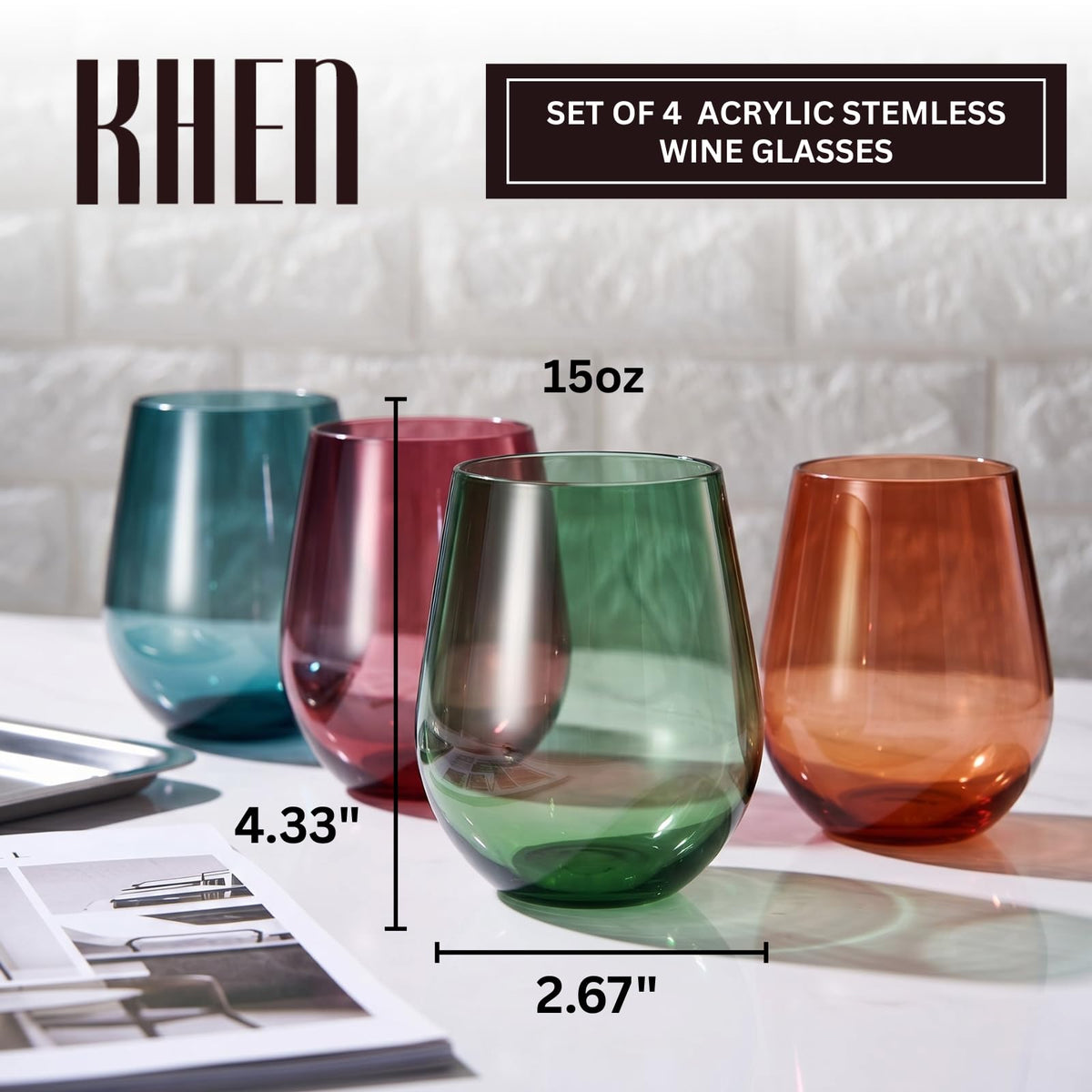 Khen pastel-colored unbreakable wine glasses for pool parties
