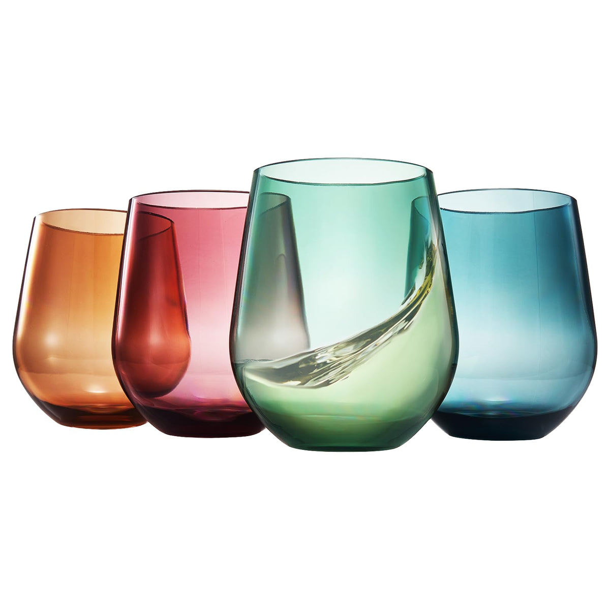 Khen Tritan stemless wine glasses 4-set for outdoor entertaining and durable service