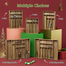 Kiasthome natural acacia wood finish adds warmth to kitchen drawers.