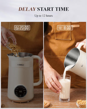Kidisle accessories include measuring cup and bag for quick prep.