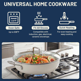 Kikcoin dishwasher-safe pan cleans quickly after weeknight dinners.